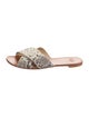 Stuart Weitzman Leather Animal Print Slides