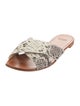 Stuart Weitzman Leather Animal Print Slides