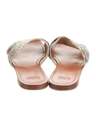 Stuart Weitzman Leather Animal Print Slides