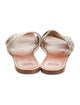 Stuart Weitzman Leather Animal Print Slides
