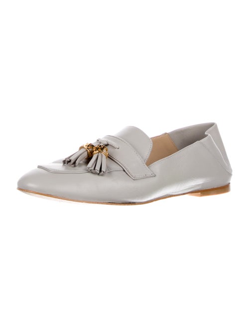 Stuart Weitzman Leather Tassel Accents Loafers