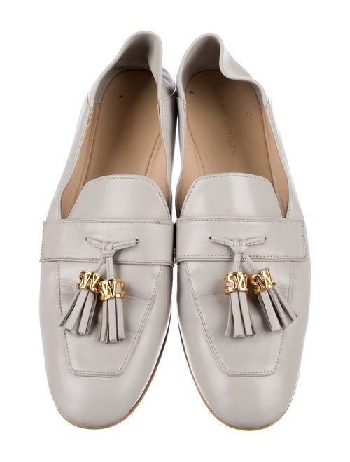 Stuart Weitzman Leather Tassel Accents Loafers