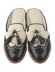 Stuart Weitzman Leather Tassel Accents Mules