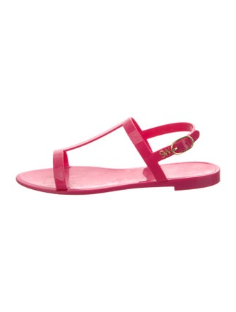 Stuart Weitzman Rubber T-Strap Sandals