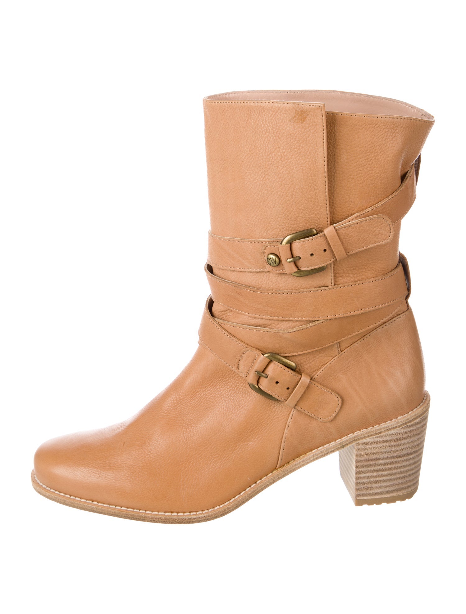 Stuart Weitzman Leather Moto Boots