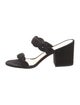 Stuart Weitzman Suede Braided Accents Slides