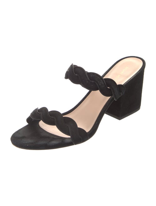 Stuart Weitzman Suede Braided Accents Slides