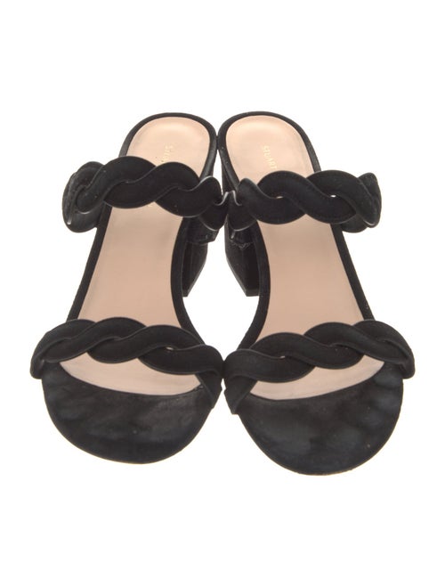 Stuart Weitzman Suede Braided Accents Slides