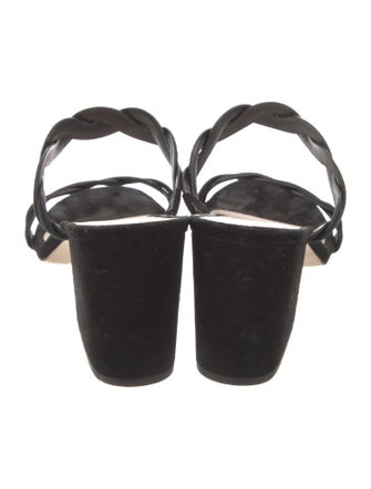 Stuart Weitzman Suede Braided Accents Slides