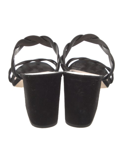 Stuart Weitzman Suede Braided Accents Slides