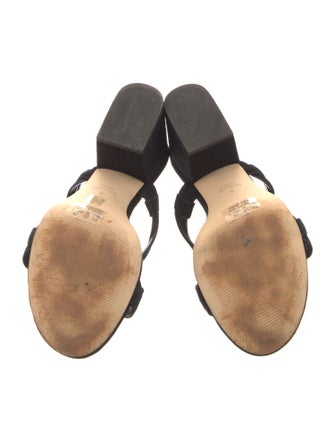 Stuart Weitzman Suede Braided Accents Slides