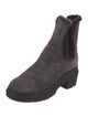 Stuart Weitzman Suede Faux Fur Trim Chelsea Boots