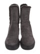 Stuart Weitzman Suede Faux Fur Trim Chelsea Boots