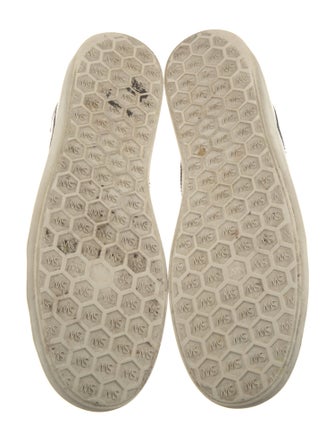 Stuart Weitzman Leather Glitter Accents Sneakers