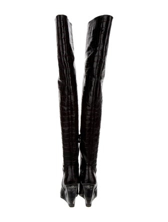Stuart Weitzman Embossed Leather Boots