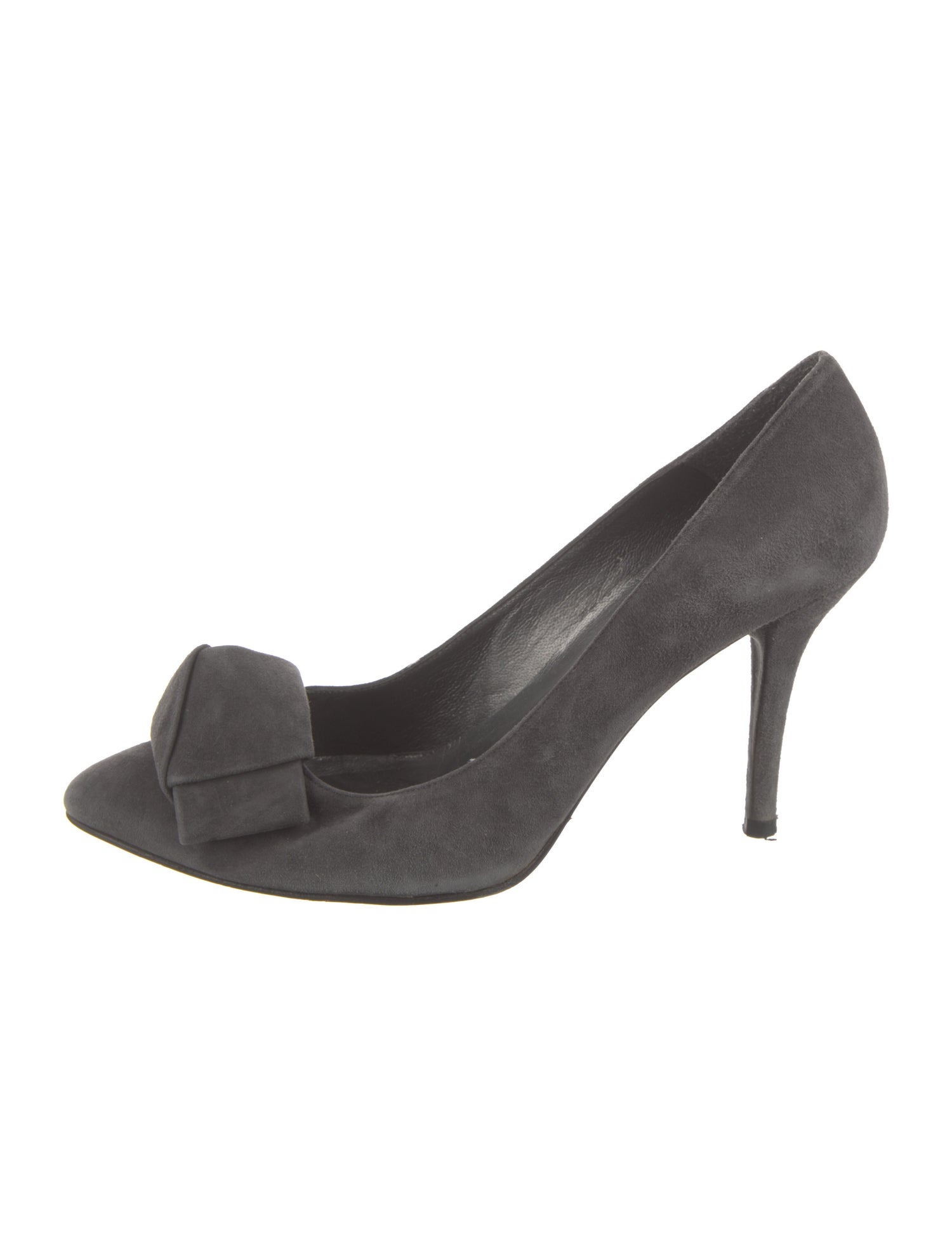 Stuart Weitzman Suede Bow Accents Pumps
