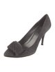 Stuart Weitzman Suede Bow Accents Pumps