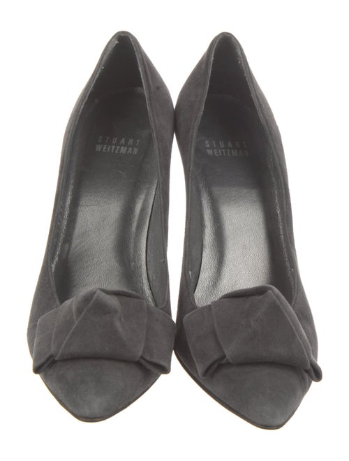 Stuart Weitzman Suede Bow Accents Pumps