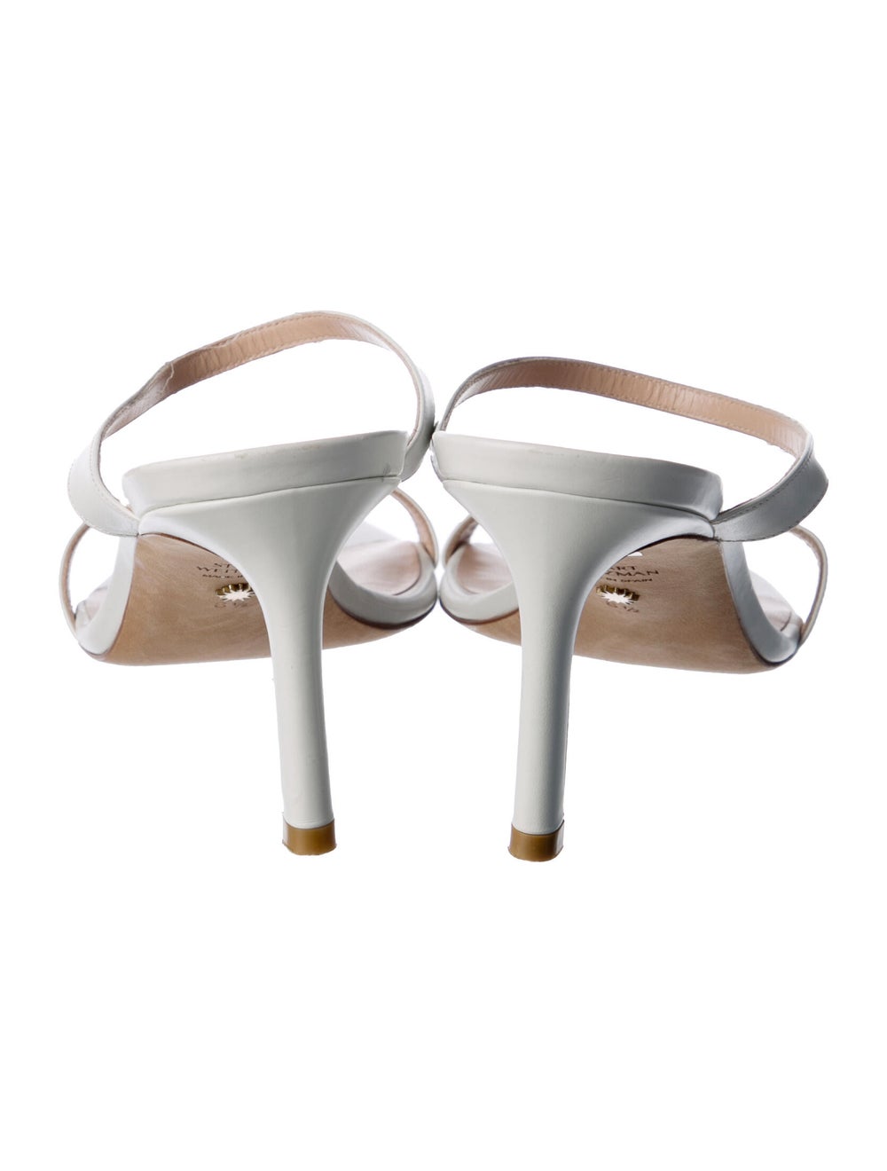 Stuart Weitzman Leather Slides White - image 4