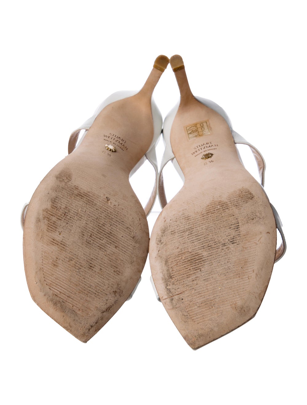 Stuart Weitzman Leather Slides White - image 5