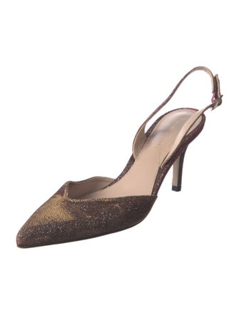 Stuart Weitzman Leather Printed Slingback Pumps