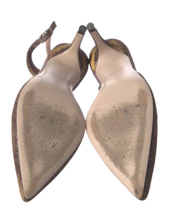 Stuart Weitzman Leather Printed Slingback Pumps