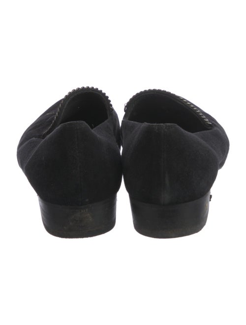 Stuart Weitzman Suede Chain-Link Accents Loafers