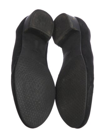 Stuart Weitzman Suede Chain-Link Accents Loafers