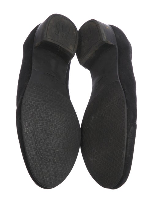 Stuart Weitzman Suede Chain-Link Accents Loafers