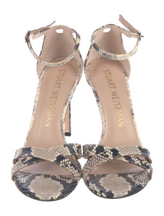 Stuart Weitzman Leather Animal Print Sandals
