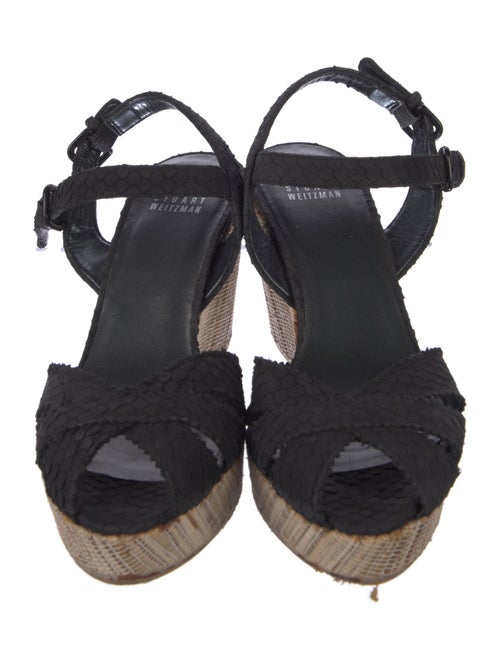 Stuart Weitzman Embossed Leather Slingback Sandals