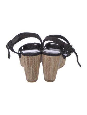 Stuart Weitzman Embossed Leather Slingback Sandals