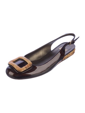 Stuart Weitzman Patent Leather Slingback Flats