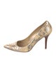 Stuart Weitzman Snakeskin Floral Print Pumps
