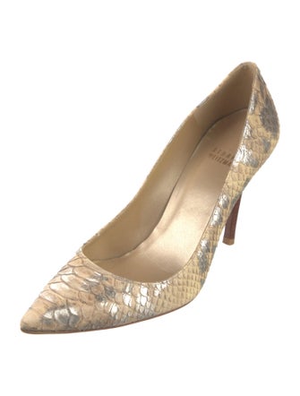 Stuart Weitzman Snakeskin Floral Print Pumps