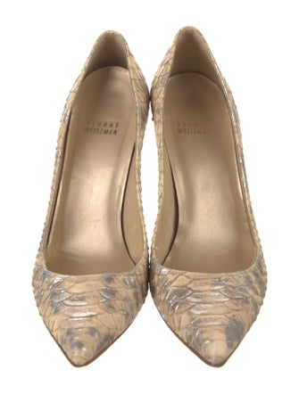 Stuart Weitzman Snakeskin Floral Print Pumps