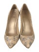 Stuart Weitzman Snakeskin Floral Print Pumps