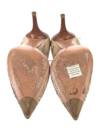 Stuart Weitzman Snakeskin Floral Print Pumps