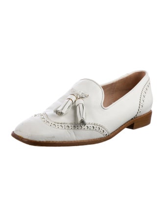 Stuart Weitzman Leather Tassel Accents Loafers