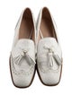 Stuart Weitzman Leather Tassel Accents Loafers