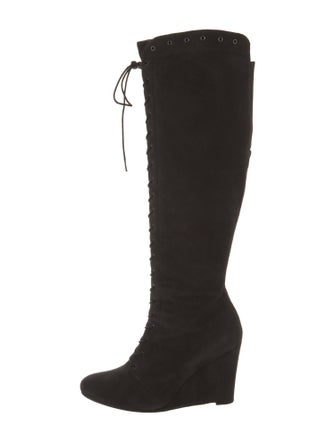 Stuart Weitzman Suede Lace-Up Boots
