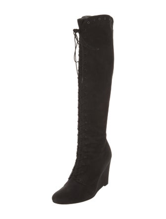 Stuart Weitzman Suede Lace-Up Boots