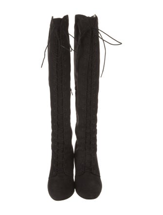 Stuart Weitzman Suede Lace-Up Boots