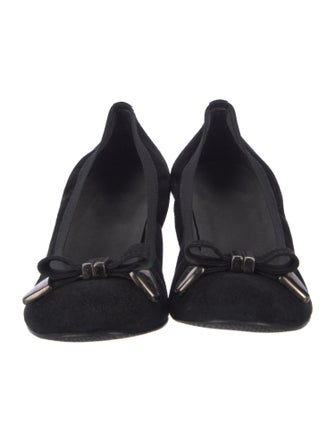 Stuart Weitzman Suede Bow Accents Pumps