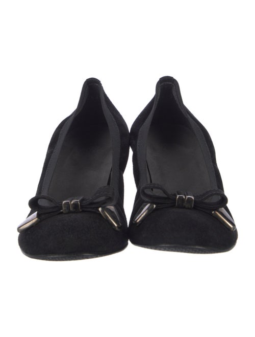 Stuart Weitzman Suede Bow Accents Pumps