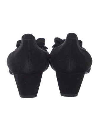 Stuart Weitzman Suede Bow Accents Pumps