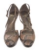 Stuart Weitzman Leather Animal Print T-Strap Pumps