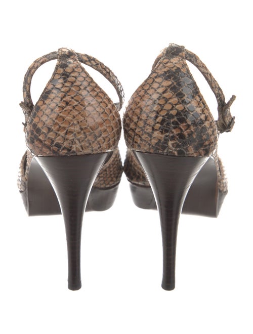 Stuart Weitzman Leather Animal Print T-Strap Pumps