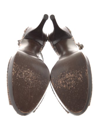 Stuart Weitzman Leather Animal Print T-Strap Pumps