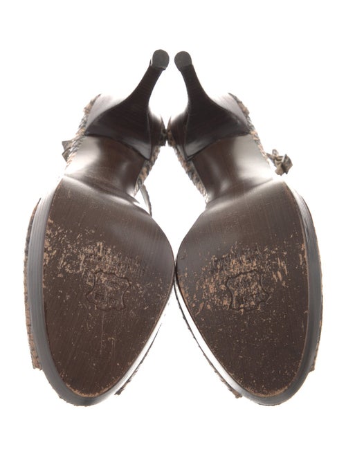 Stuart Weitzman Leather Animal Print T-Strap Pumps